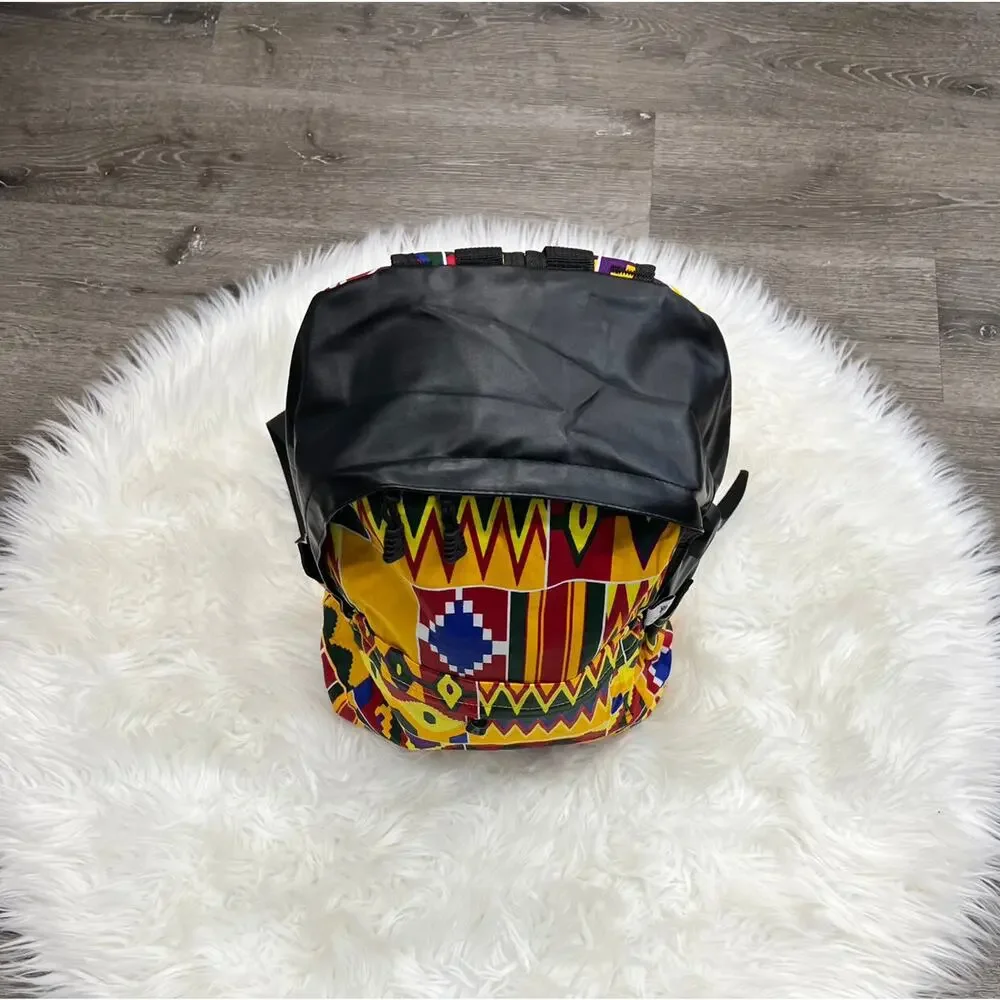 Multi-colored Kente Print Backpack -‎ Back To School Backpack NEW